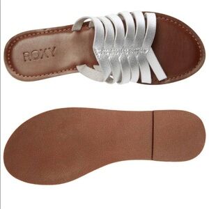 Roxy Women's Silver and Brown Strappy Sandals